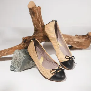 OLIVIA Ballet Flat Shoes - Natural Raffia