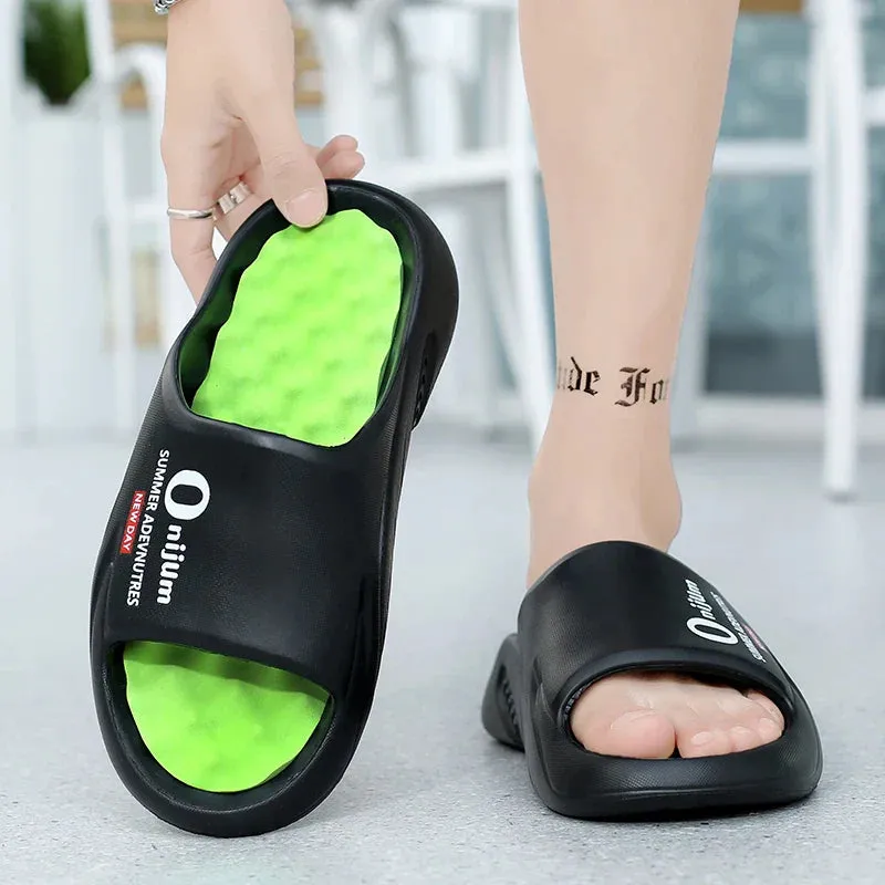 Orange Fire Casual Beach Massager Slippers