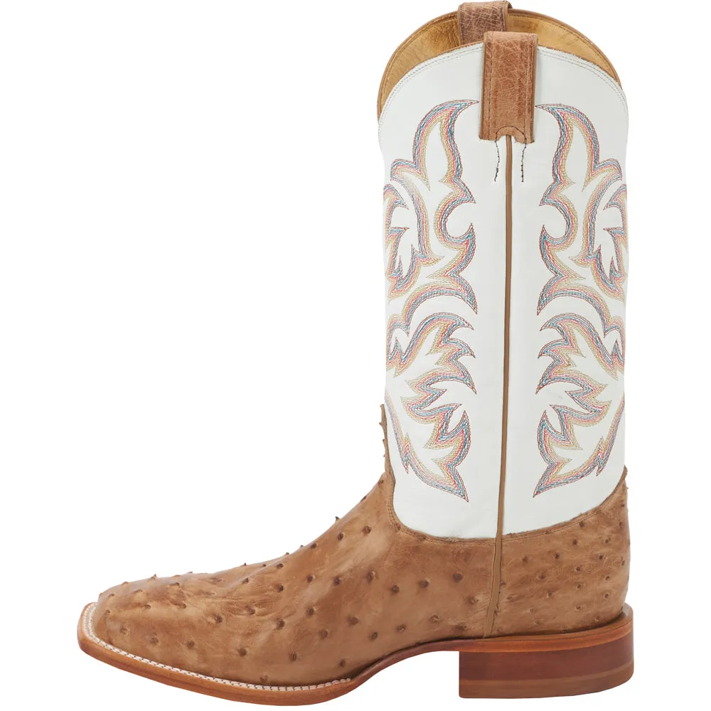 Pascoe Ostrich Embroidered Square Toe Cowboy Boots