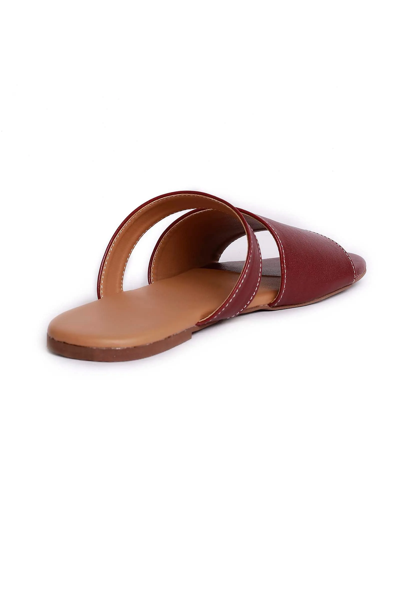 Pecan Brown Cruelty Free Leather Sliders