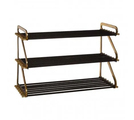 Premium Black and Gold 3 Tier Shoe Rack