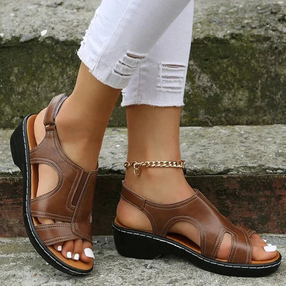 PREMIUM™ ORTHOPEDIC LEATHER WEDGE SANDALS 🎁 EASTER SALE 50% OFF