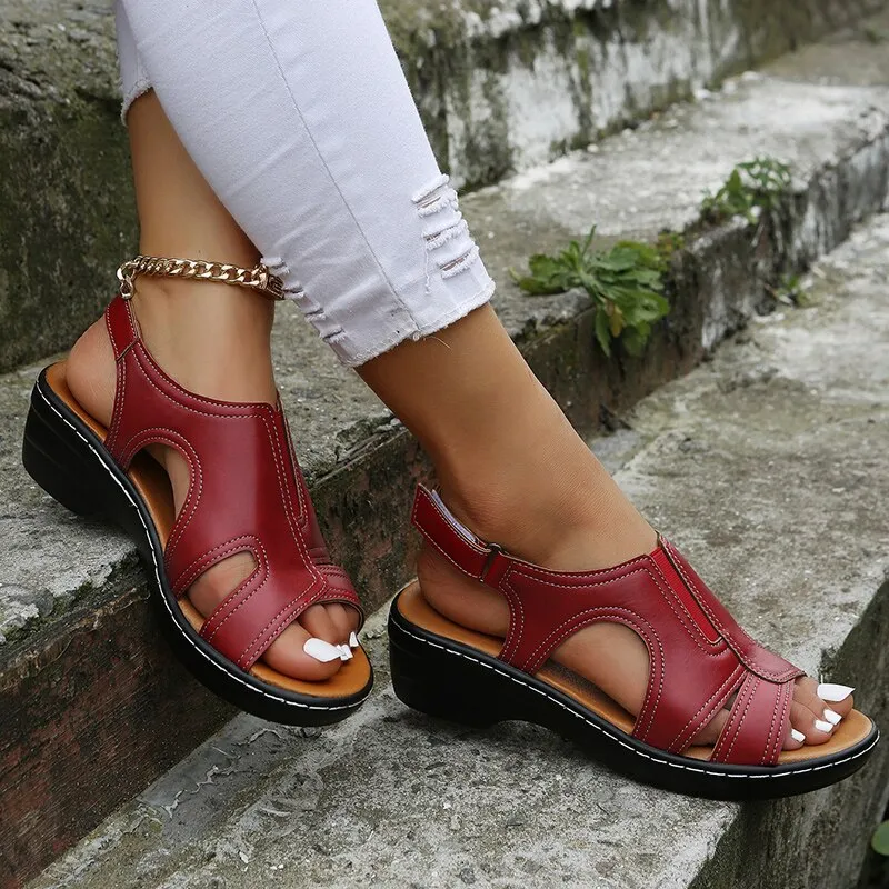 PREMIUM™ ORTHOPEDIC LEATHER WEDGE SANDALS 🎁 EASTER SALE 50% OFF