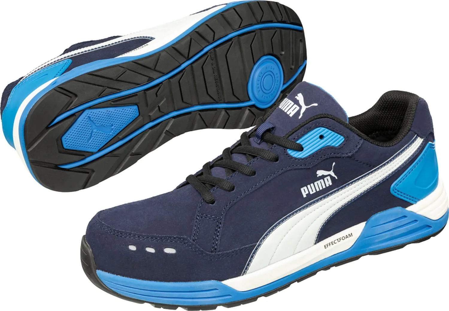 Puma Safety Blue Mens Textile Airtwist Low CT Oxford Work Shoes