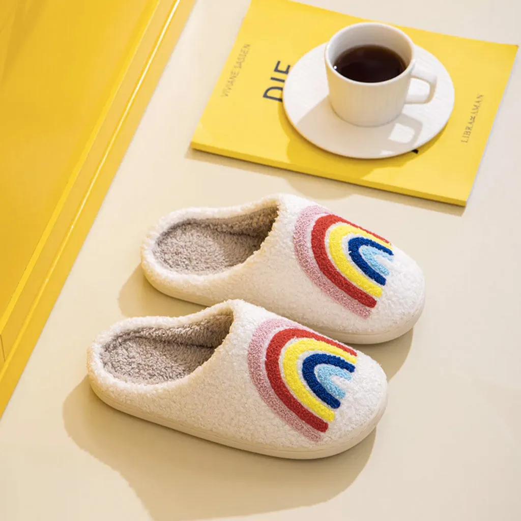 Rainbow Plush Slippers