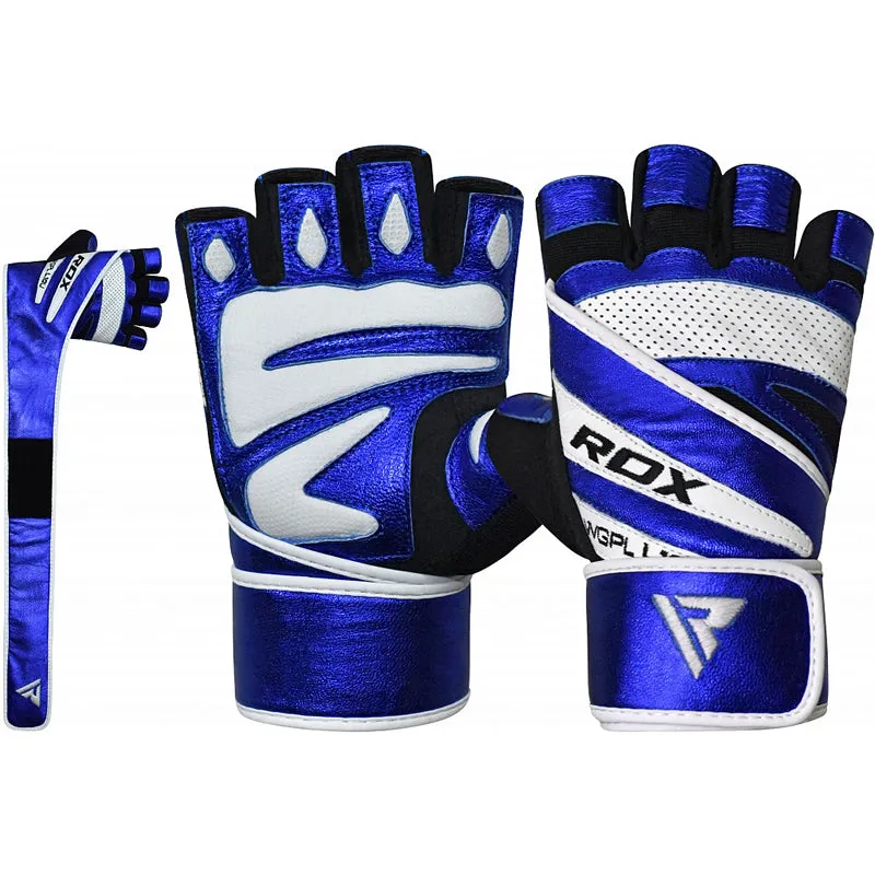 RDX L10 Leather Gym Gloves with Wrist Strap