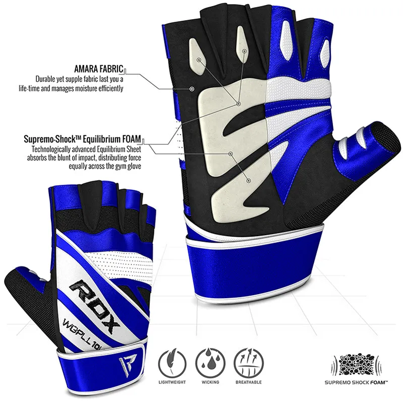 RDX L10 Leather Gym Gloves with Wrist Strap