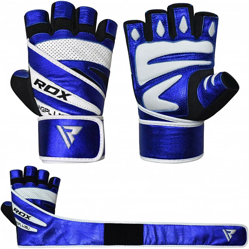 RDX L10 Leather Gym Gloves with Wrist Strap