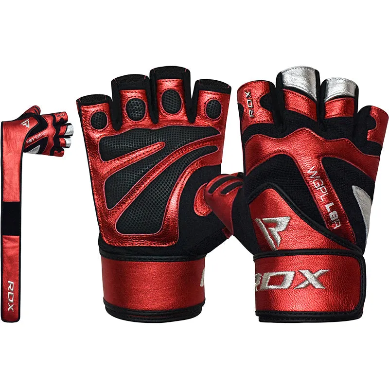 RDX L8 Leather Gym Gloves with Wrist Support