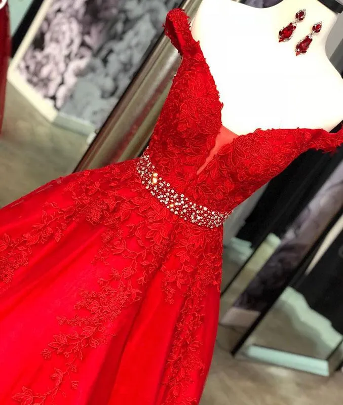 Red Prom Dresses Off Shoulder Long Evening Gown Formal Occasion Dress