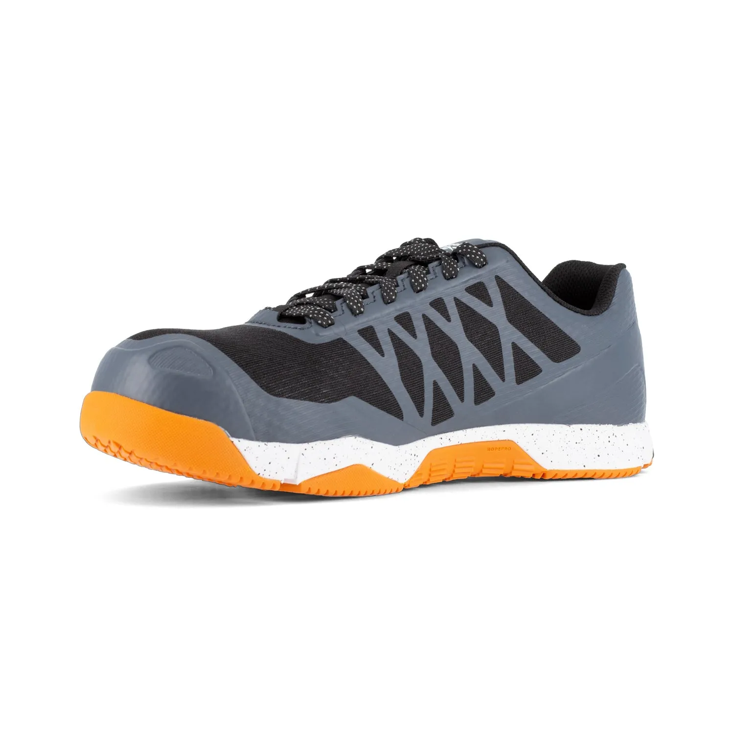 Reebok Mens Grey/Orange Mesh Work Shoes Speed TR Athletic CT