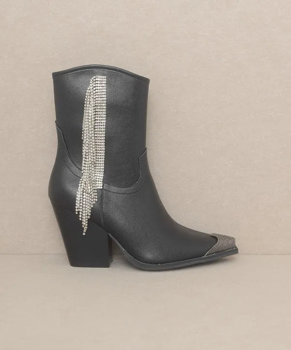 Rhinestone Fringe Boots