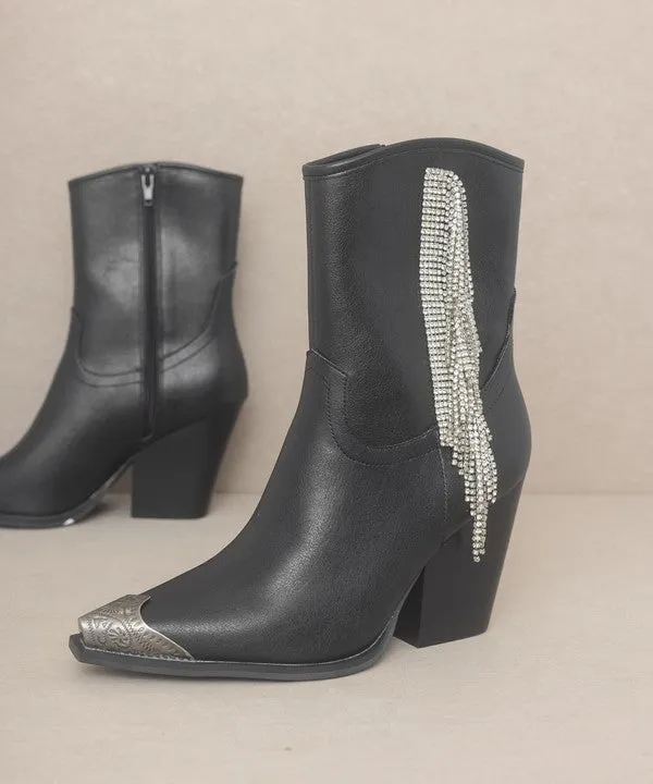 Rhinestone Fringe Boots