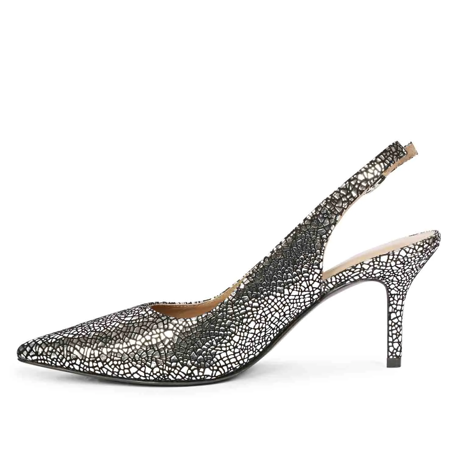 Saint Mallory Silver Metallic Leather Pumps