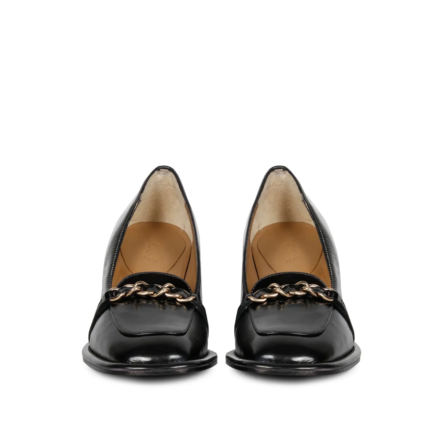 Saint Mirielle Black Patent Leather Handcrafted Moccasins