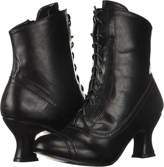 Sarah-253 Faux Leather Victorian Ankle Boots