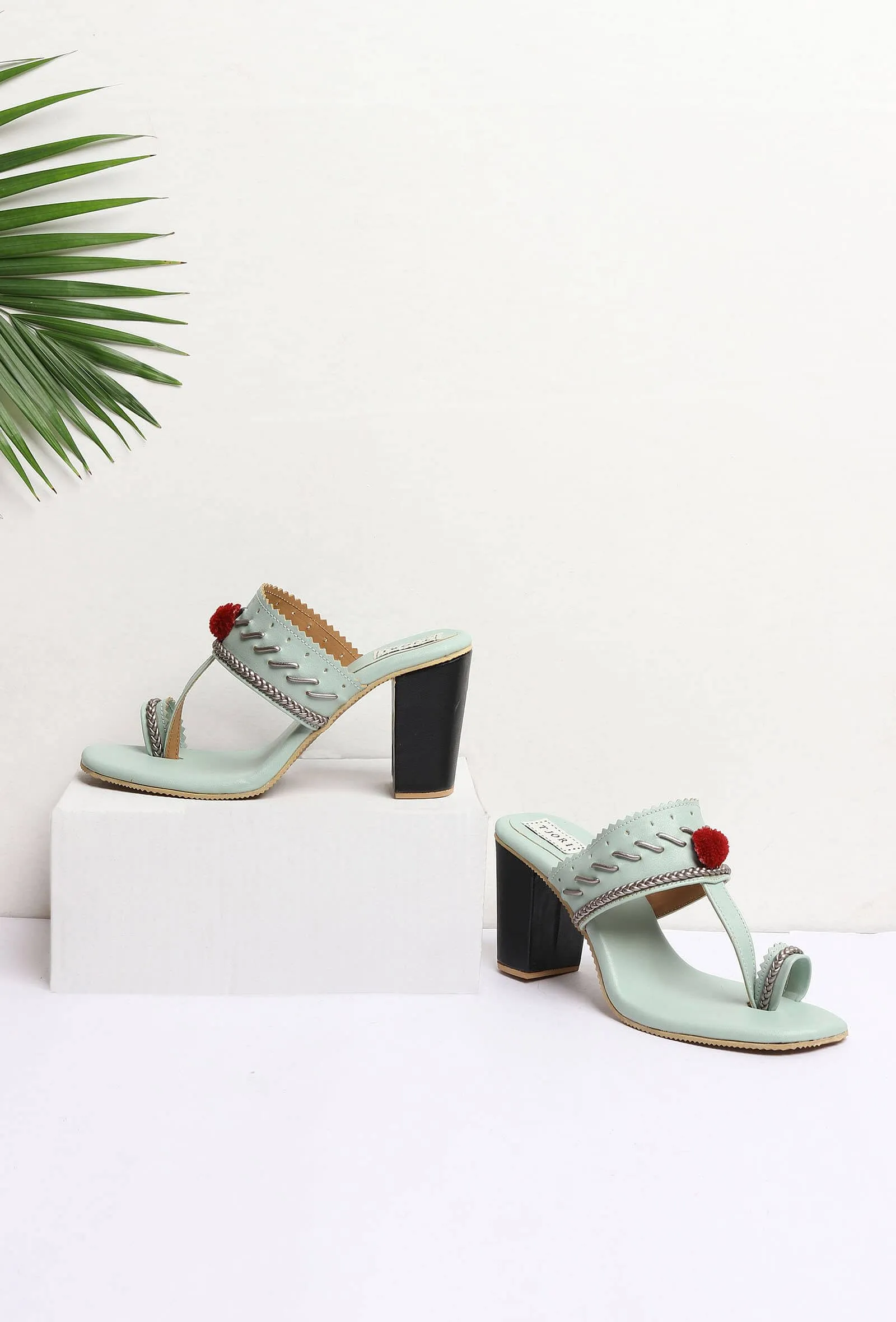 Sea Green Cruelty-Free Leather Sandals