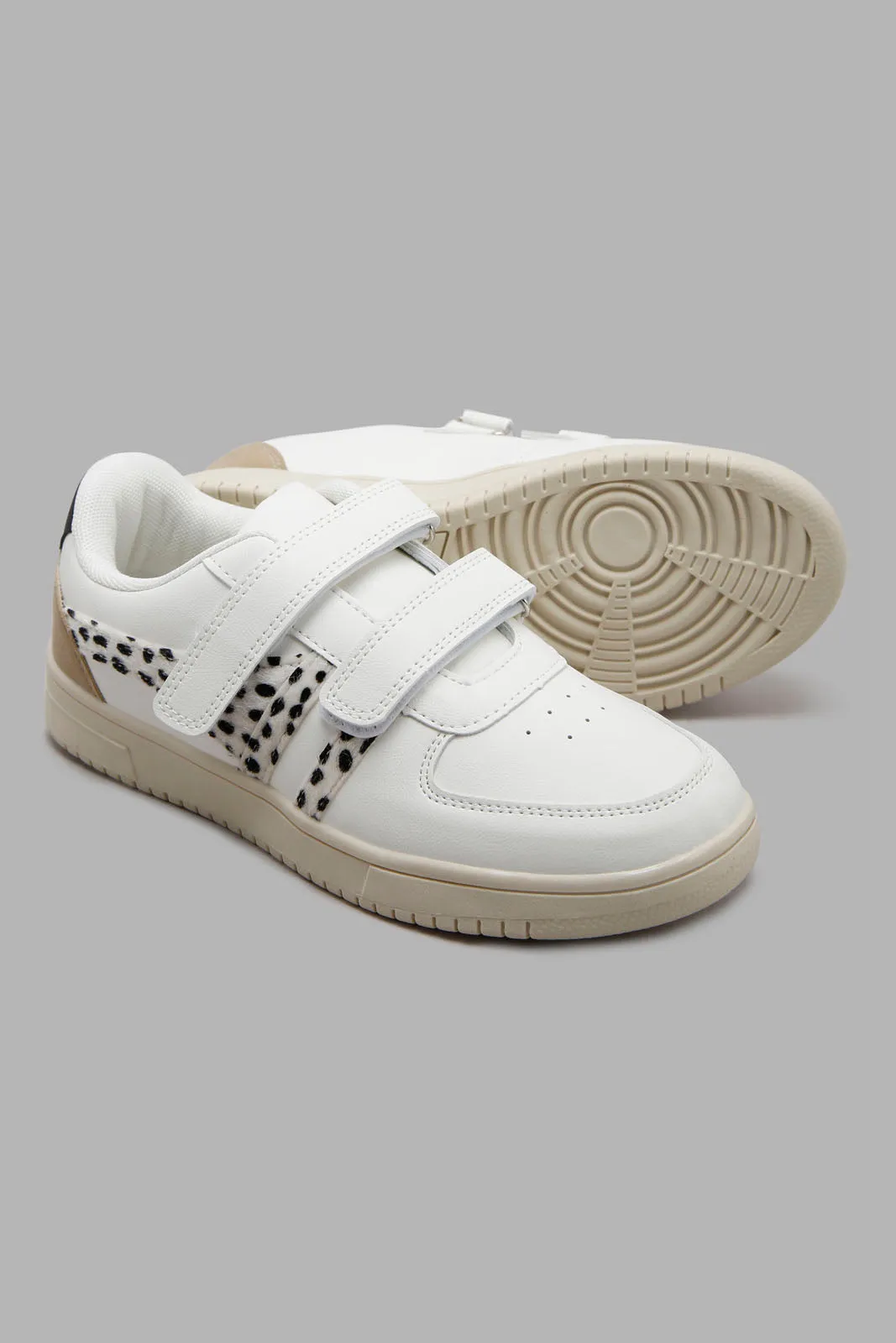 Senior Girls White Velcro Sneaker