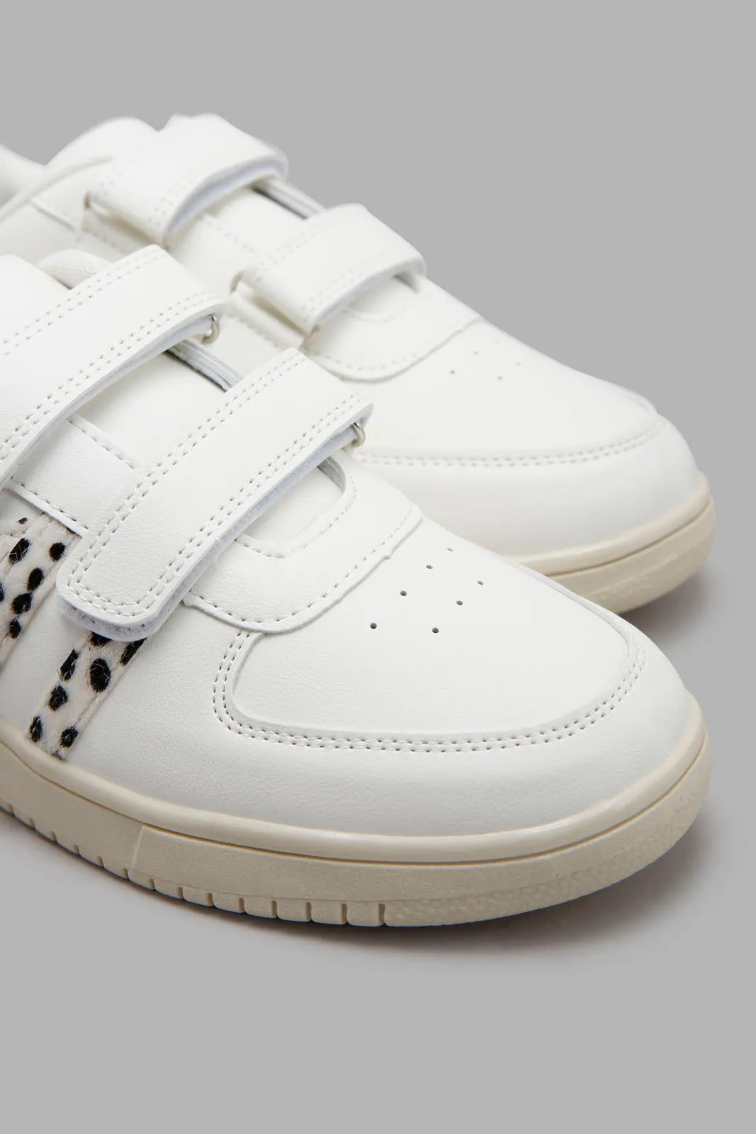 Senior Girls White Velcro Sneaker