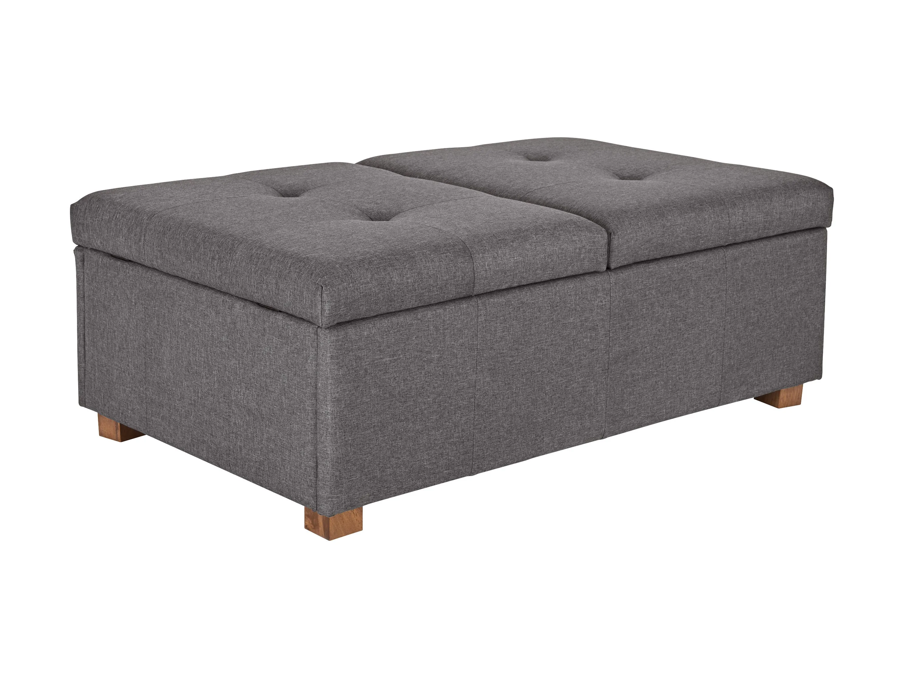 Silver Brown Double Storage Ottoman