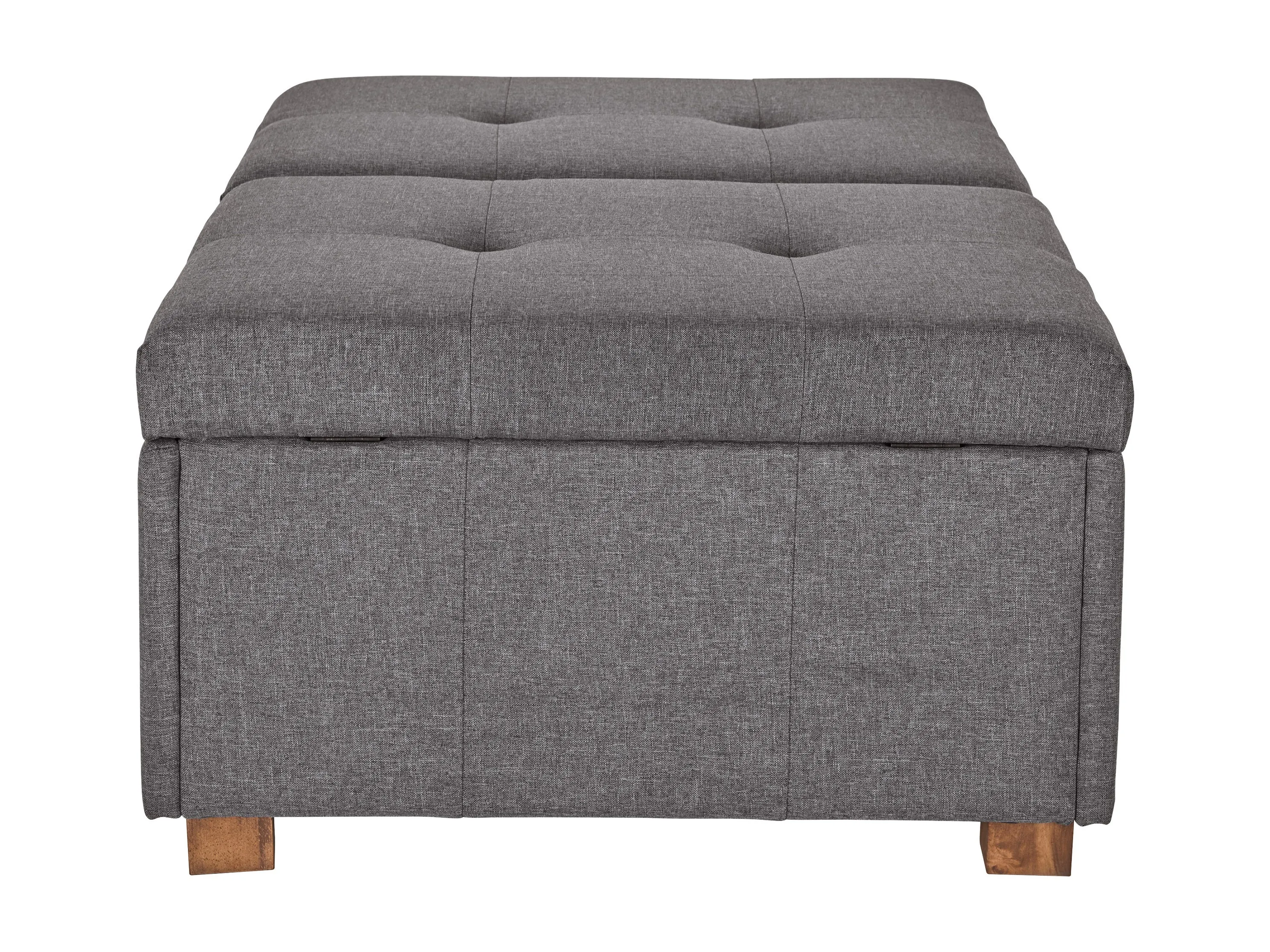 Silver Brown Double Storage Ottoman