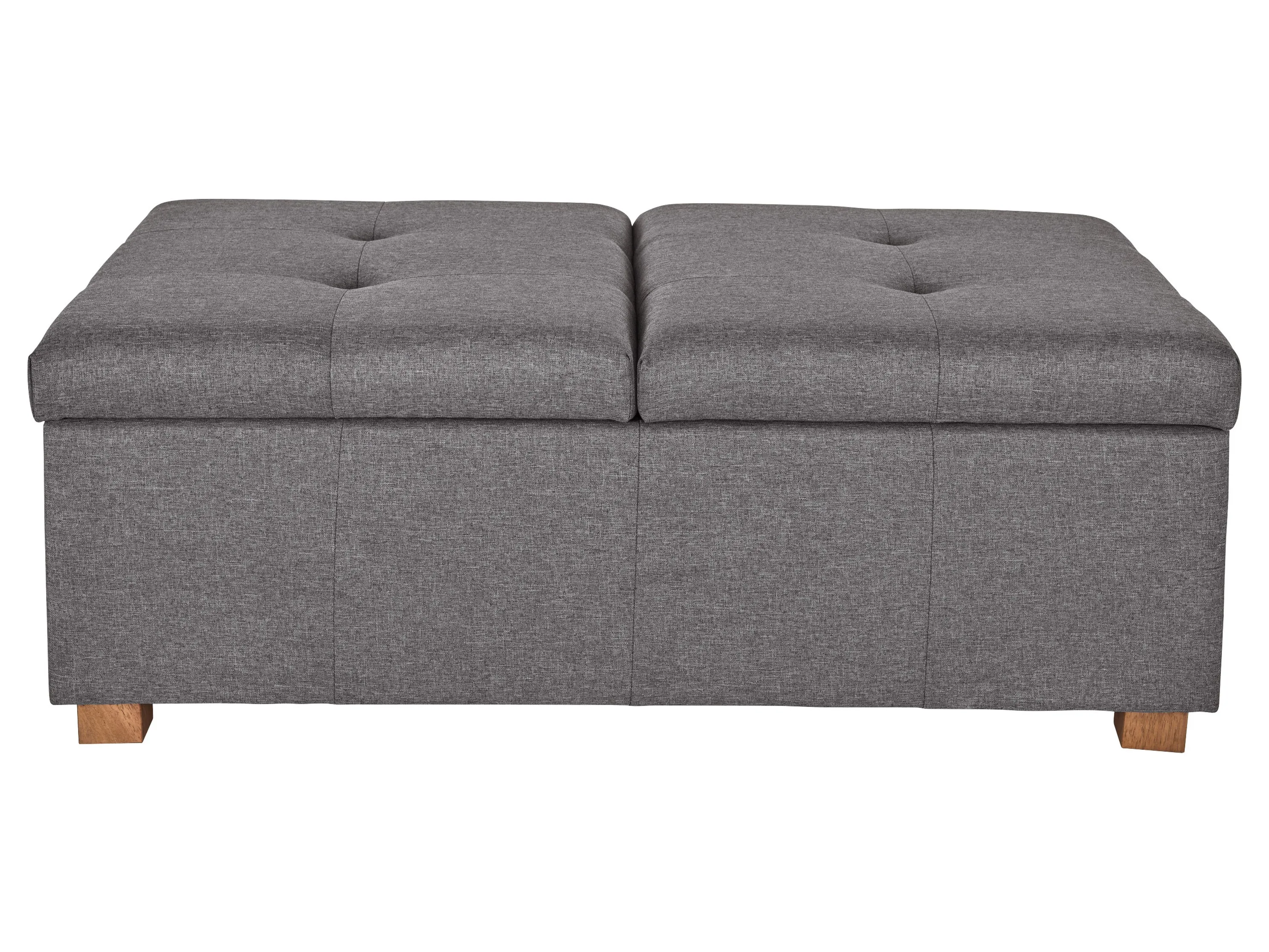 Silver Brown Double Storage Ottoman