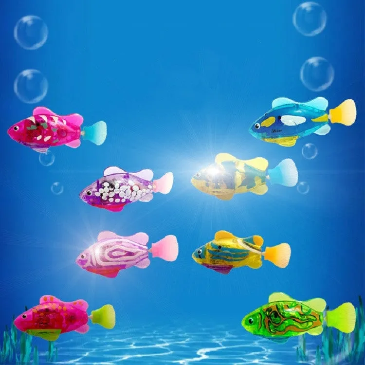 Simulation Electric Fish Babies Shower Toy with Swimming & Lighting Function(Color Random Delivery)