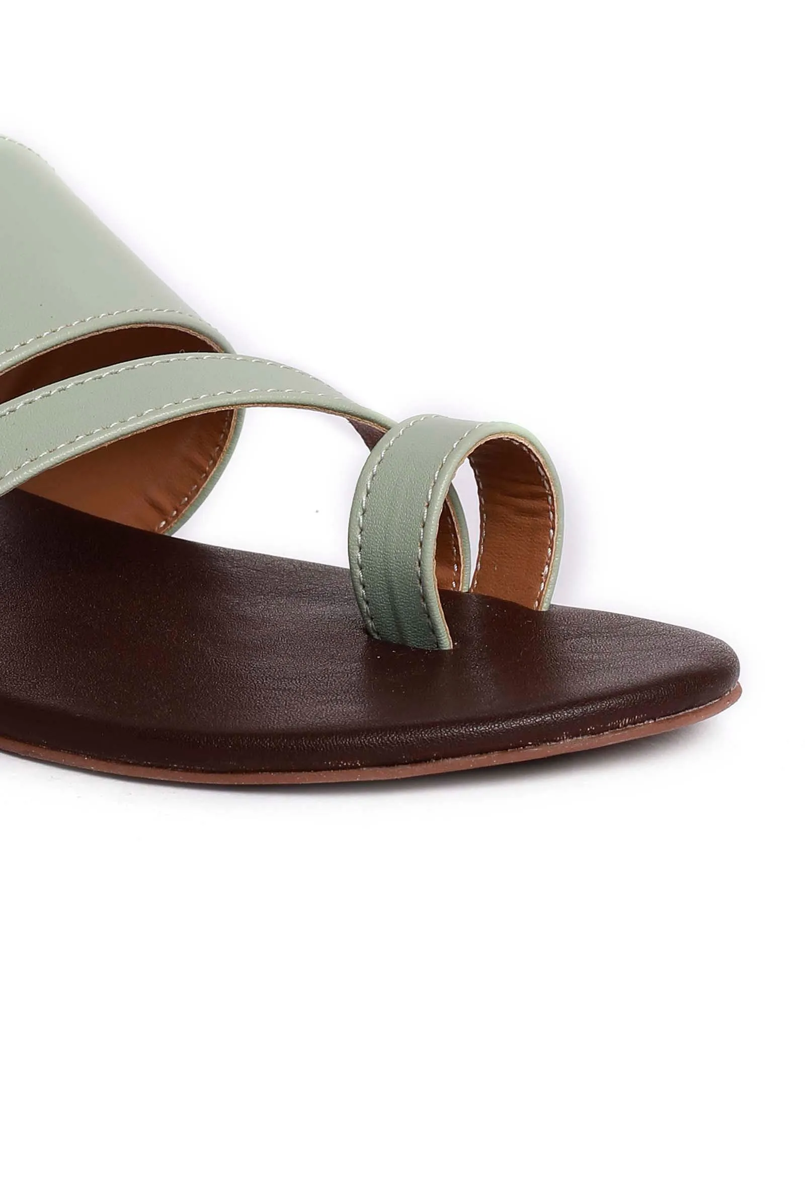 Sky Blue Cruelty Free Leather Sliders