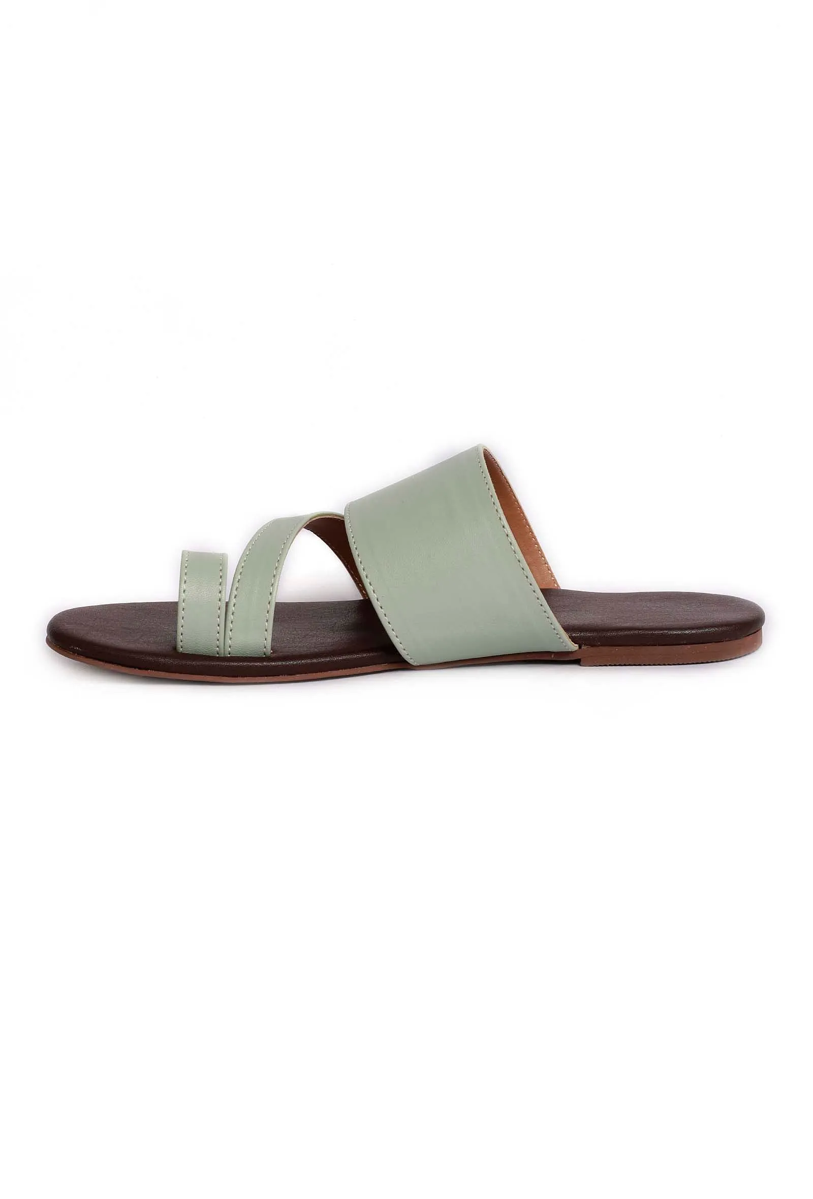 Sky Blue Cruelty Free Leather Sliders