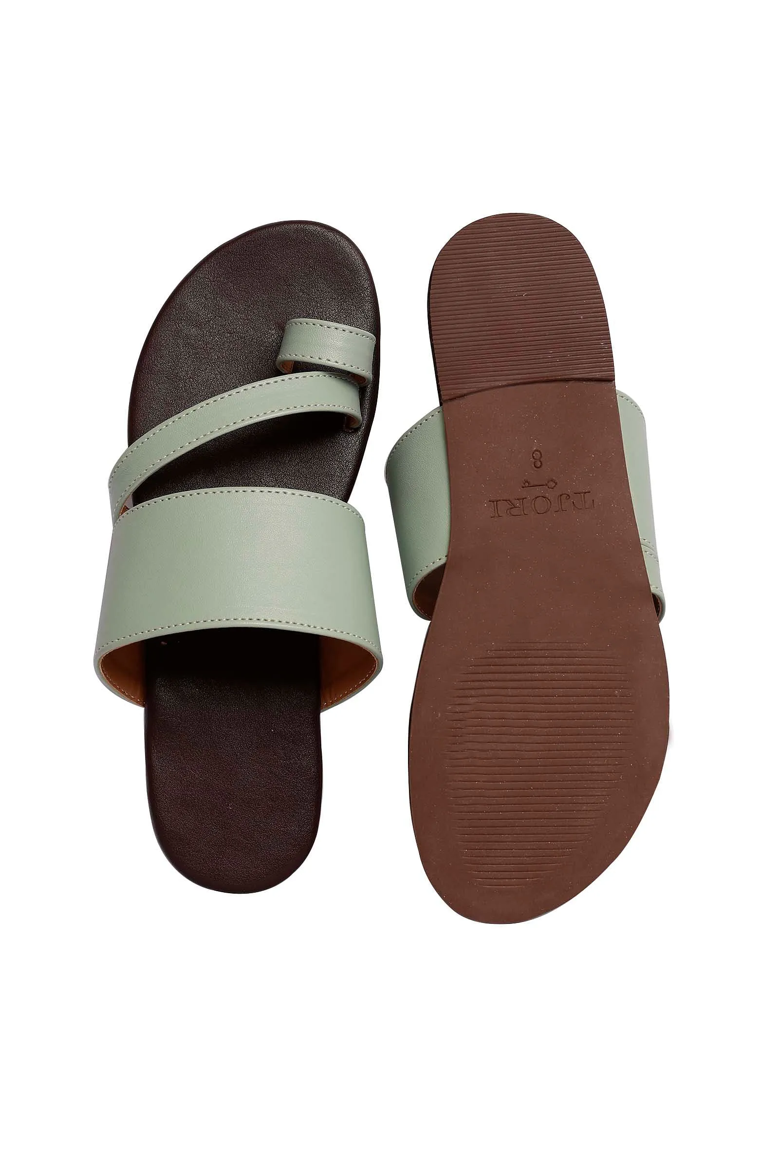 Sky Blue Cruelty Free Leather Sliders