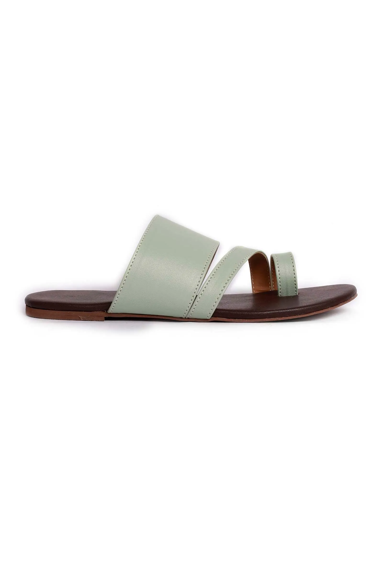 Sky Blue Cruelty Free Leather Sliders