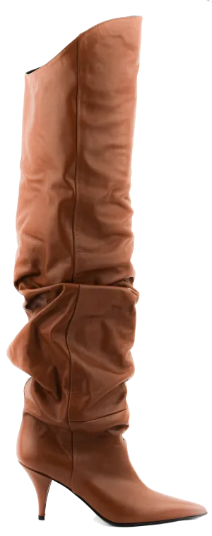 STRATEGIA SLOUCHY OVERKNEE BOOTS TAN