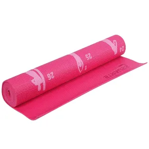 Strauss Eco-Friendly Yoga Mat with Carry Bag | Anti-Slip Exercise Mat with Poses Printed | Ideal for Home & Gym Workouts | 4mm Thick, Pink