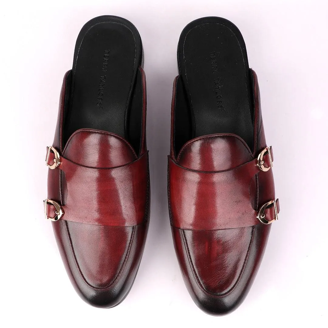 Terry Taylors Double Monk Strap Wine Half Shoe.