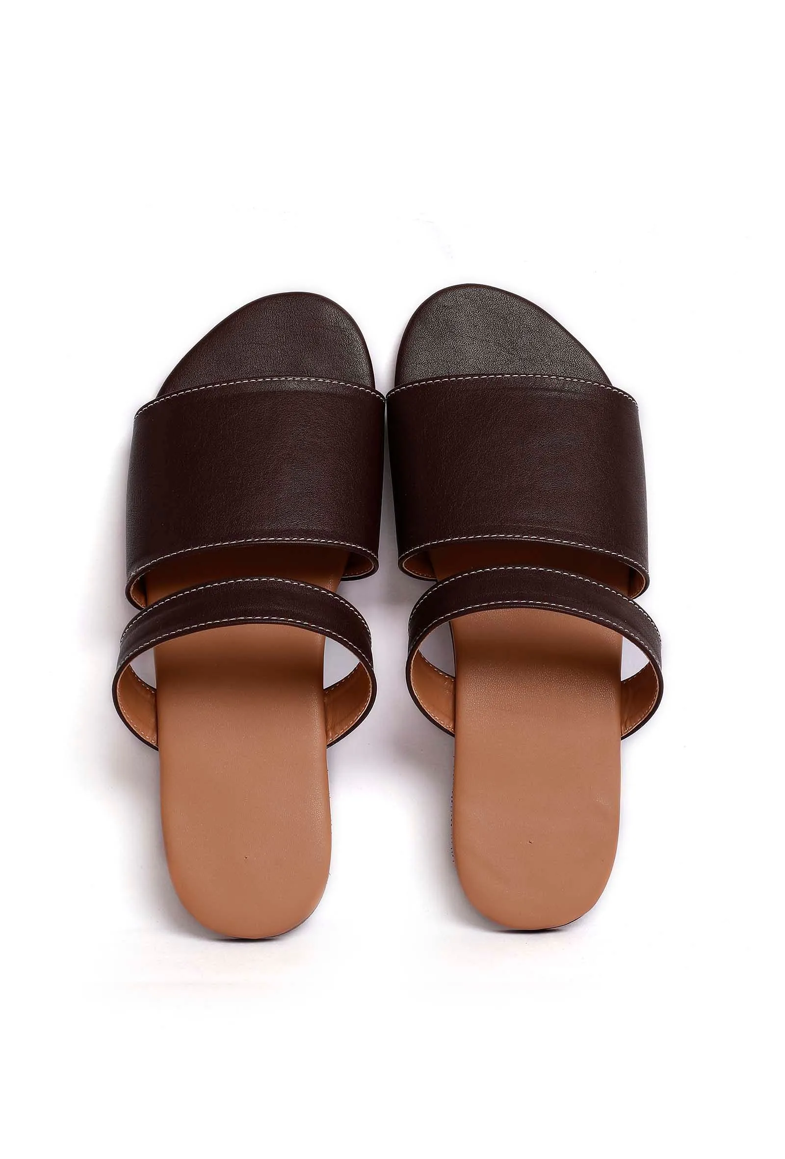 Tortilla Brown Cruelty Free Leather Sliders