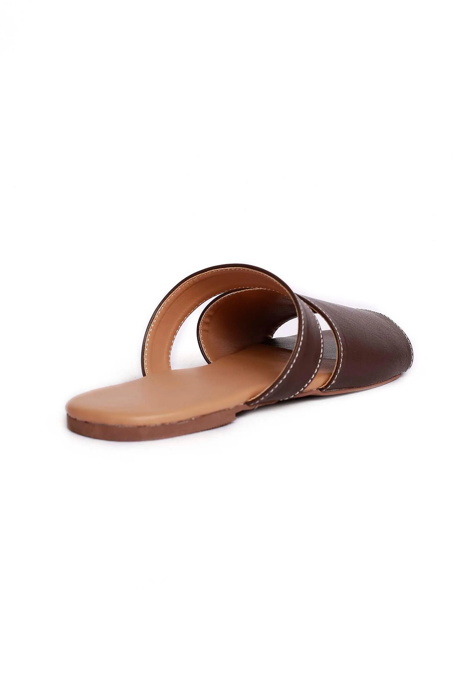 Tortilla Brown Cruelty Free Leather Sliders