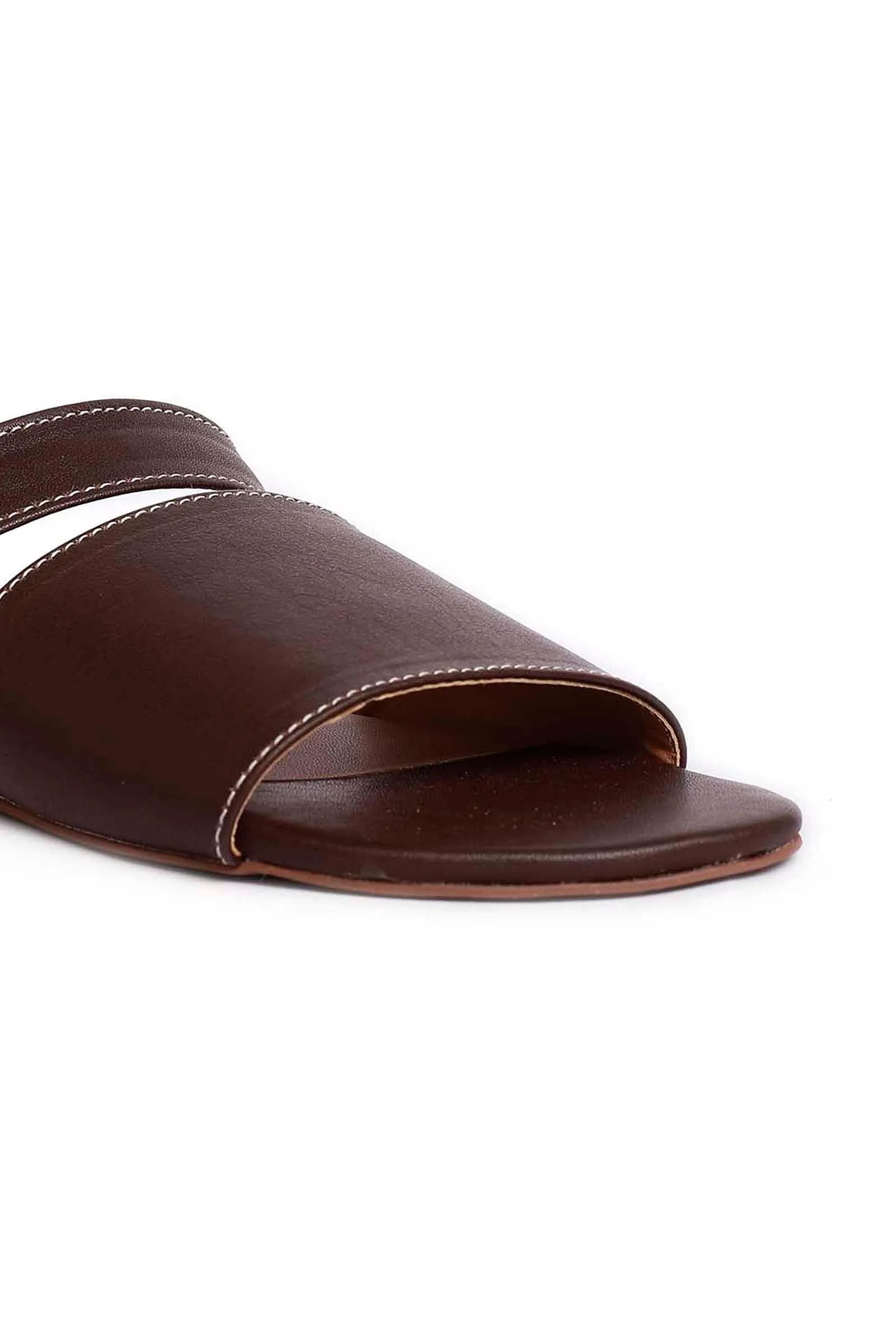 Tortilla Brown Cruelty Free Leather Sliders