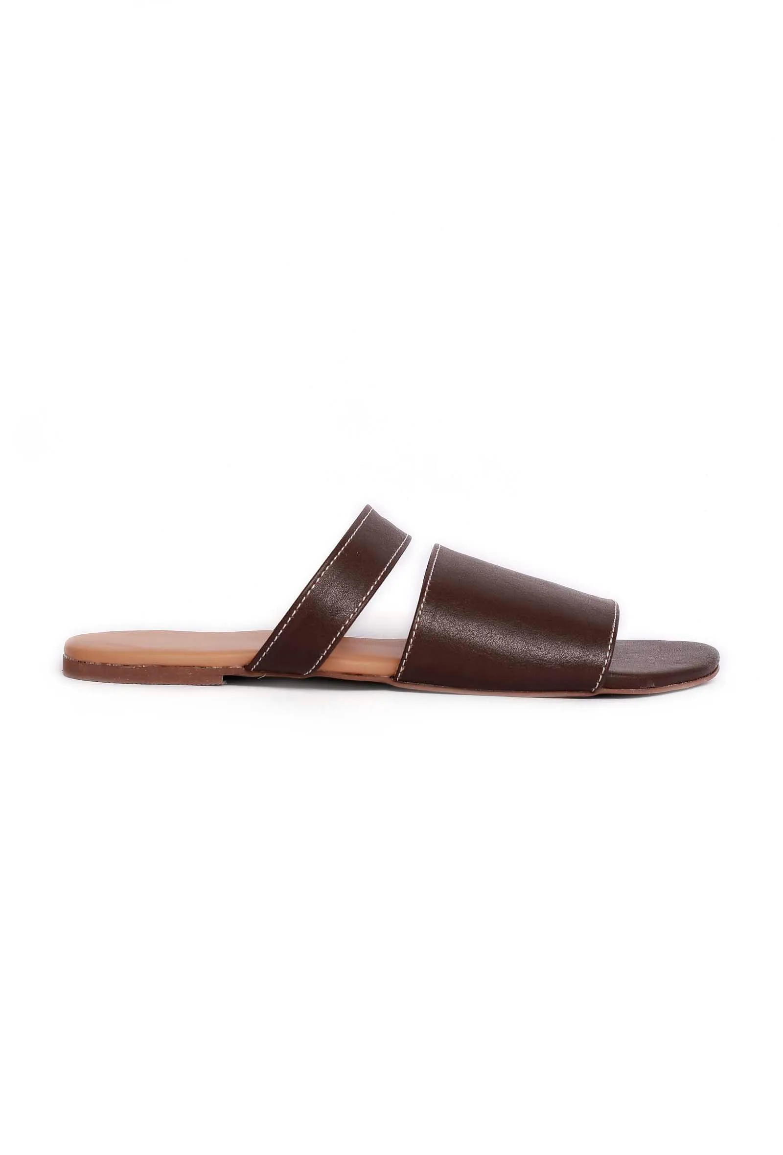 Tortilla Brown Cruelty Free Leather Sliders