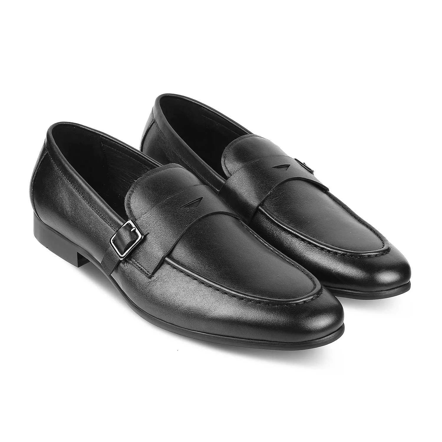 Tresmode Neno Black Men's Leather Loafers