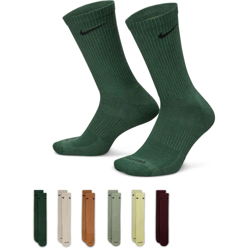 Unisex Everyday Plus Cushioned Training Crew Socks (6 Pairs) - Multi