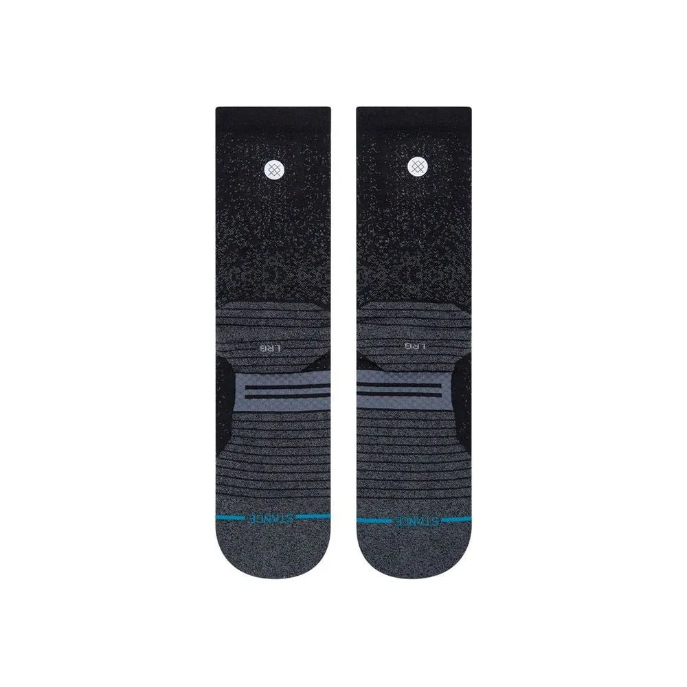 Unisex Run Crew Socks - Black/Grey