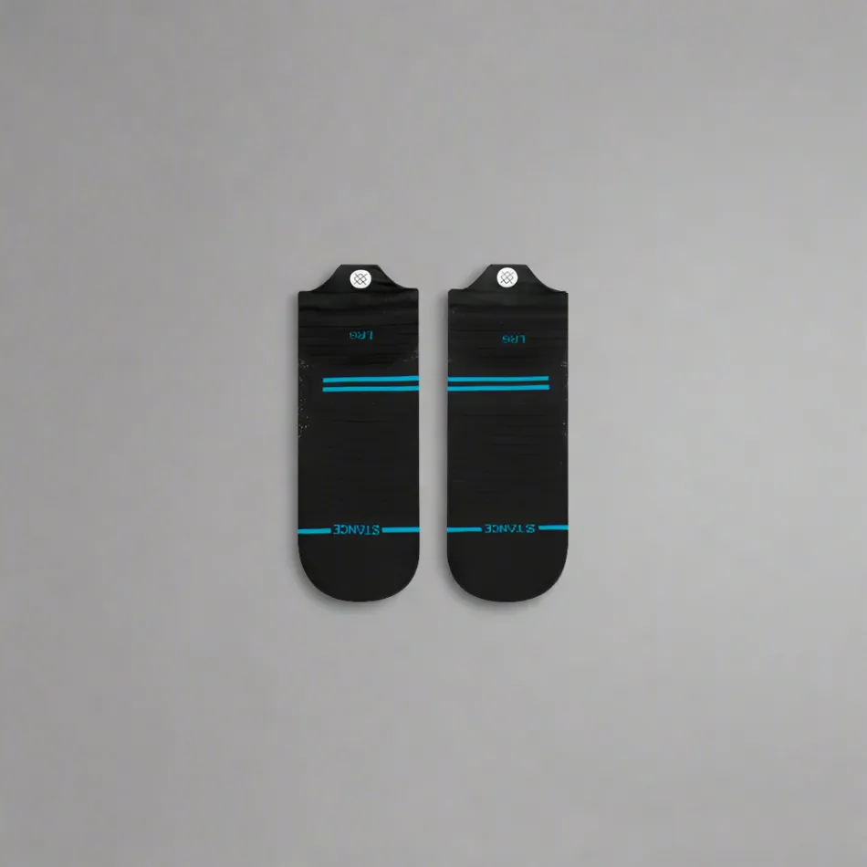 Unisex Run Light Tab Socks - Black