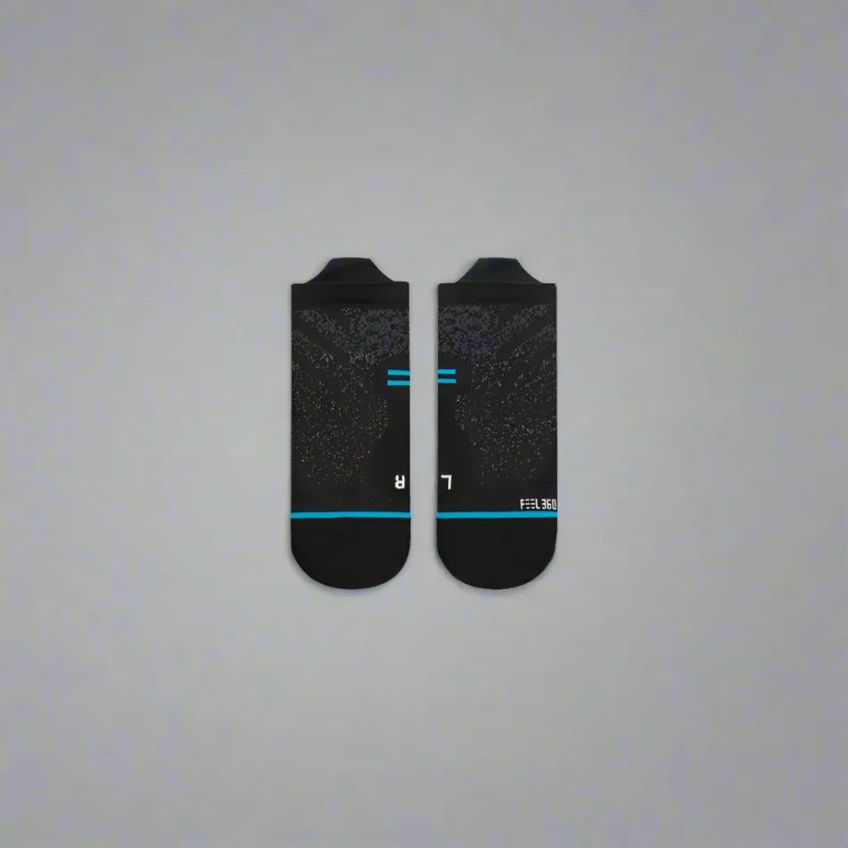 Unisex Run Light Tab Socks - Black