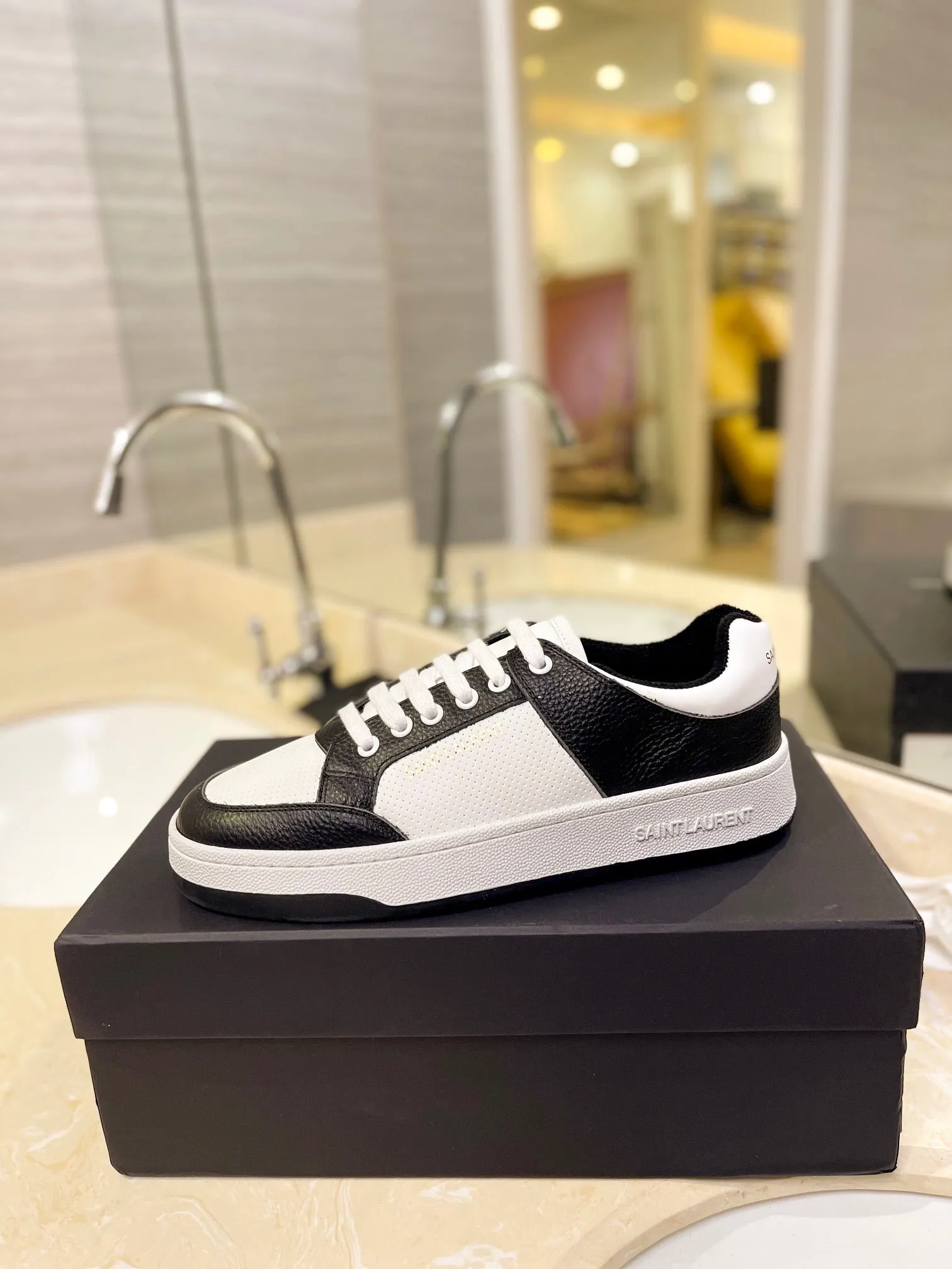 VSL Black and White Leather Sneakers-167