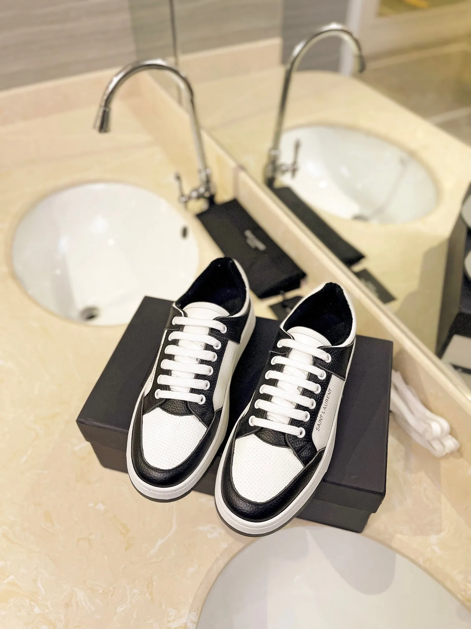 VSL Black and White Leather Sneakers-167