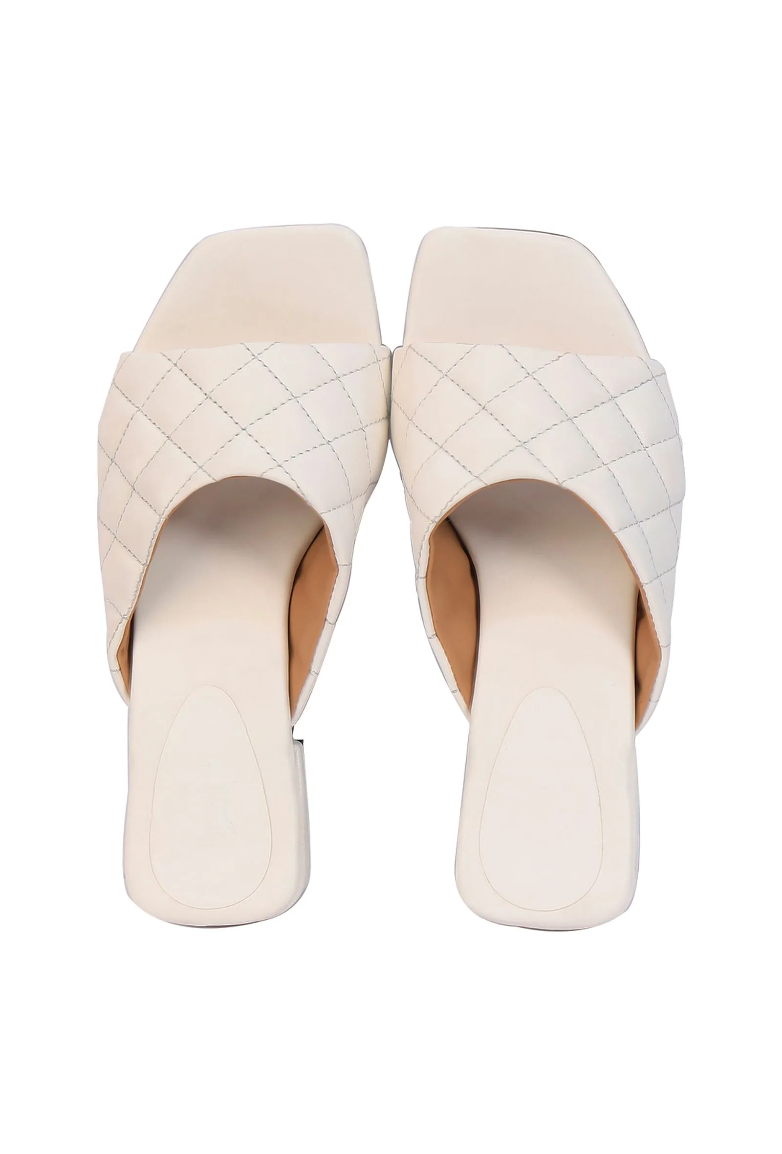 White Cushioned Cruelty Free Leather Heels