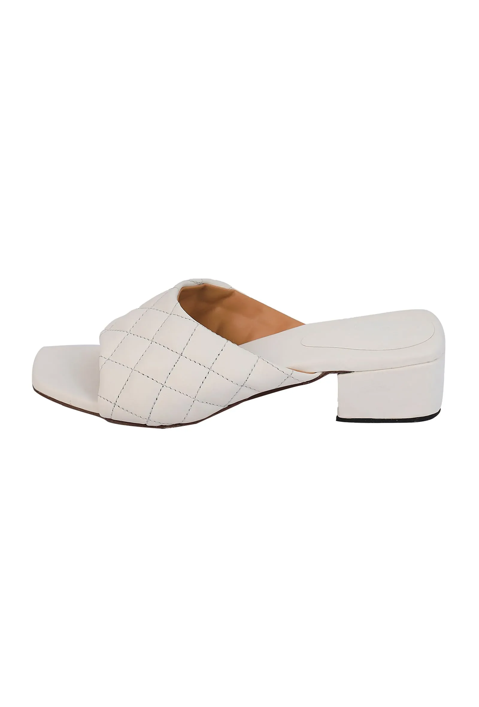 White Cushioned Cruelty Free Leather Heels