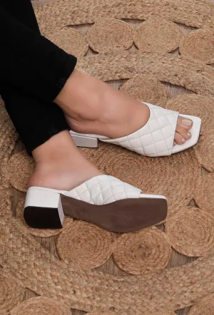 White Cushioned Cruelty Free Leather Heels