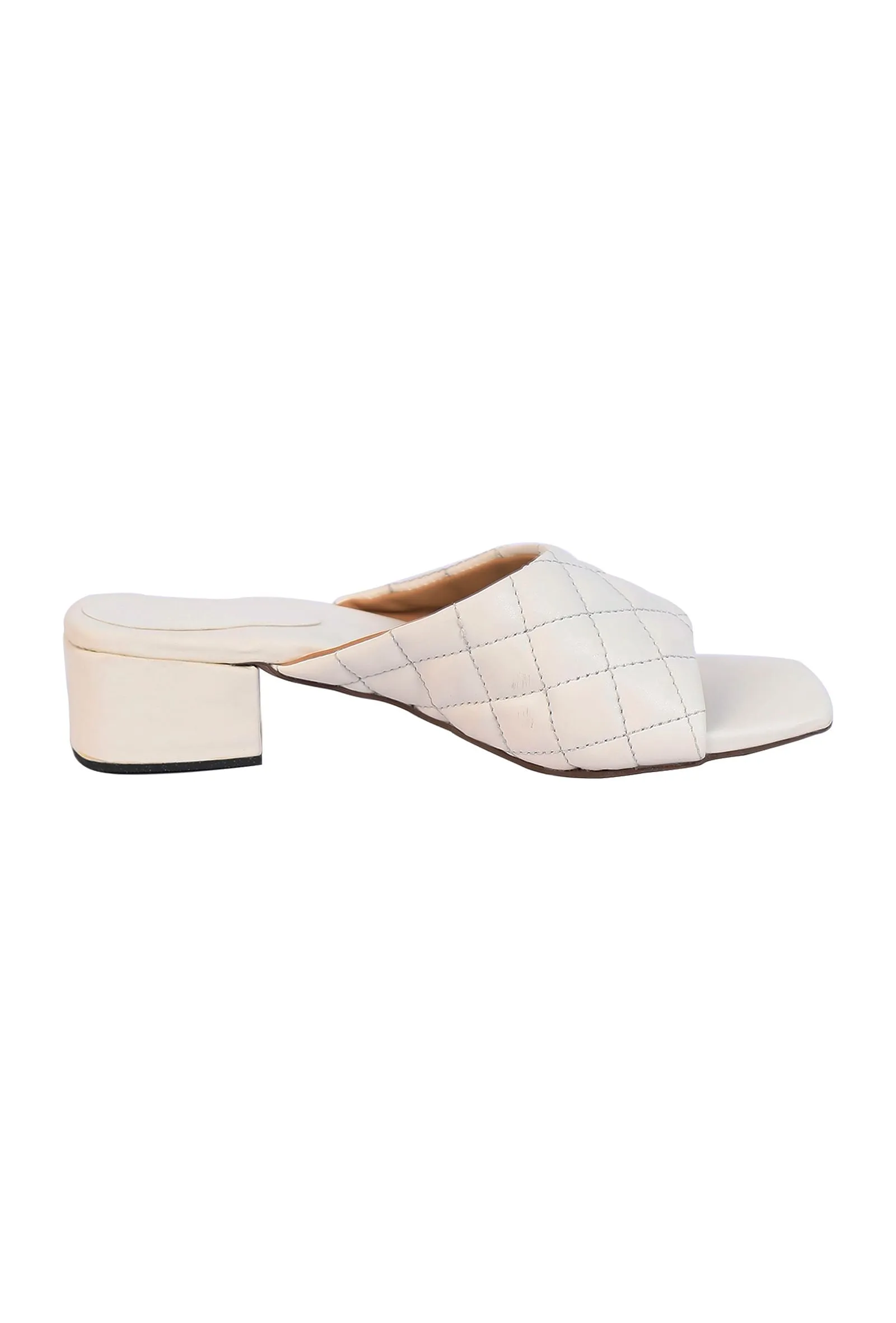 White Cushioned Cruelty Free Leather Heels