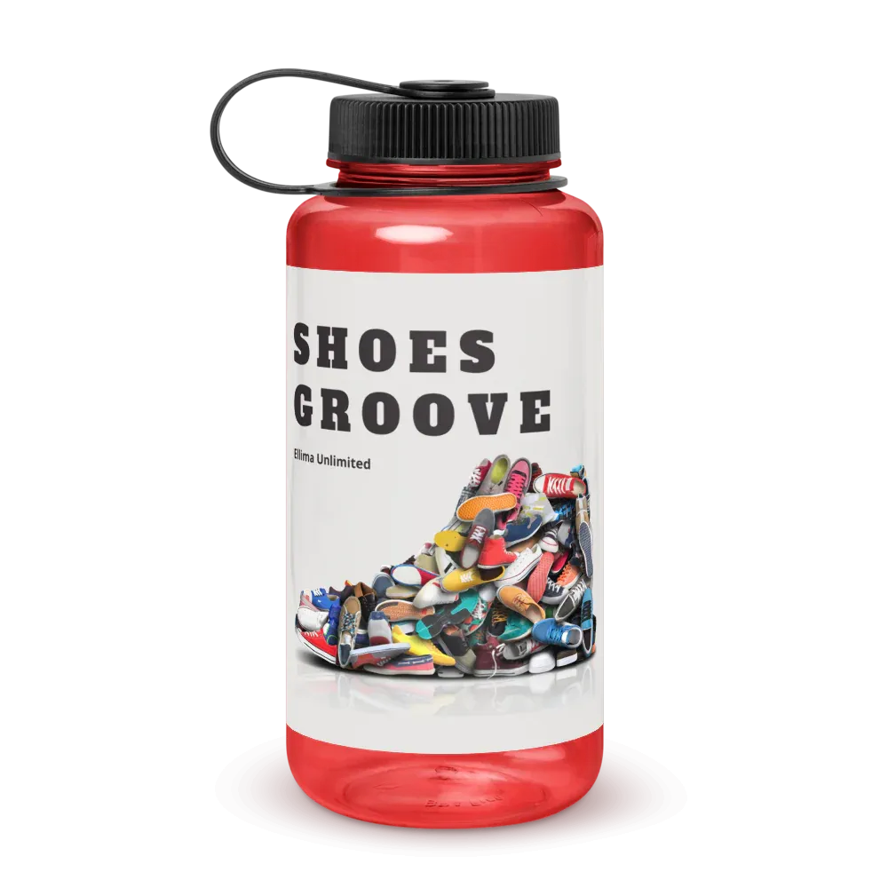 Wide Mouth Plastic Water Bottle (Shoes Groove Logo)